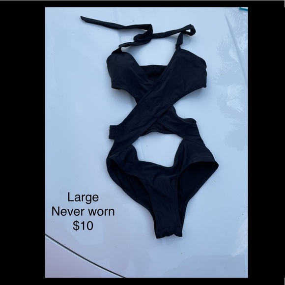 Swim One Piece Strappy Black Swimsuit Poshmark